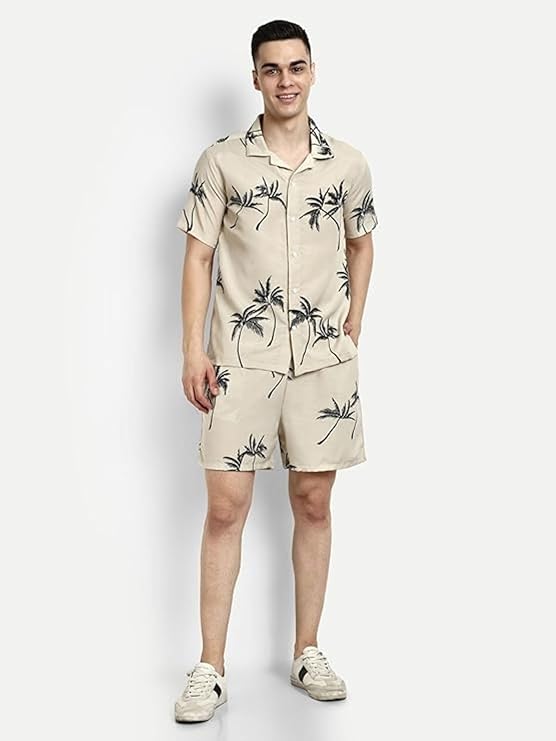 leriya fashion co ord set for men – t shirt & shorts nightwear set | summer loungewear, beachwear & night suit for daily comfort