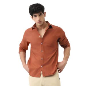 urbano fashion men's cotton full sleeve regular fit casual solid shirt